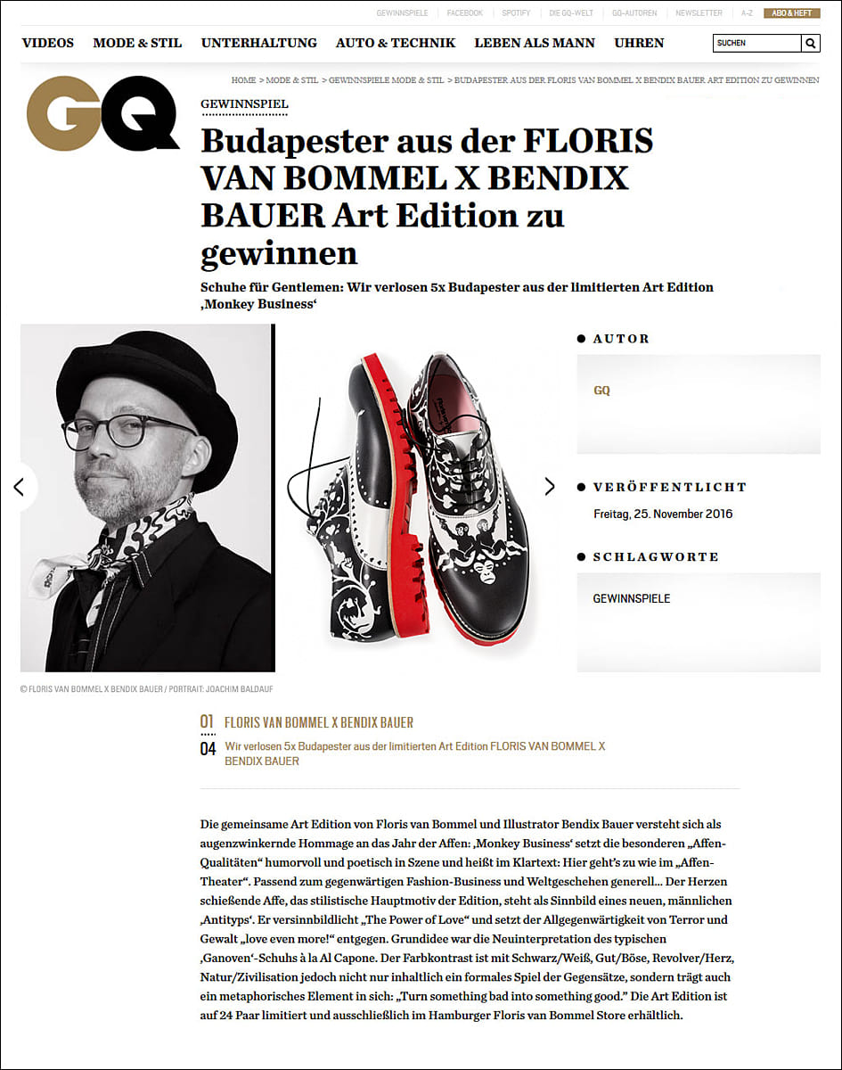 GQ Germany, Floris van Bommel Collab, Nov. 25, 2016 GQ Germany, Floris van Bommel Collab, Nov. 25, 2016